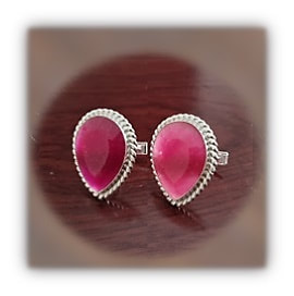 CL02000A-Silver & spinel cuff-links