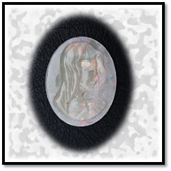 RE12000A-Carved loose solid opal Madonna cameo