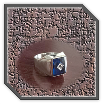 Main page item men's silver & rectangular stone-set synthetic sapphire ring $250BB