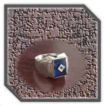Main page item men's silver & rectangular stone-set synthetic sapphire ring $250BB
