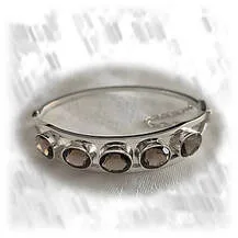 BA00650B-Sterling Silver Smoky Topaz Bangle.