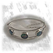 BA00900A-Sterling Silver Opal Bangle.