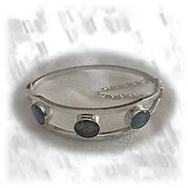 BA00900A-Sterling Silver Opal Bangle.