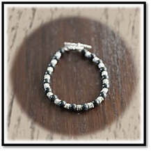 Main page item silver & onyx balls bracelet $180A