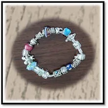 Main page item silver & enamel Pandora 19 charm bracelet $320A