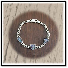Main page item silver & 3 x free-form opal triplet bracelet $380B