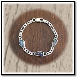 BB00380C-Sterling Silver Opal Bracelet. $380.00