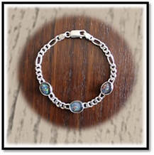 Main page item silver & 3 x oval opal triplet bracelet $400A
