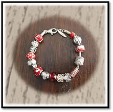 Main page item silver red pandora bracelet 400C