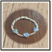 Main page item silver & 3 free-form opal triplet bracelet $500A