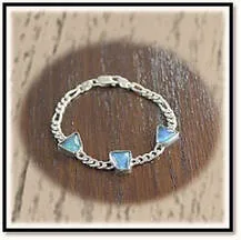 Main page item silver & 3 free-form opal triplet bracelet $500A