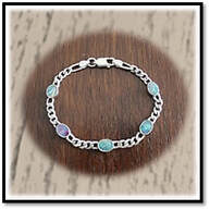 Main page item silver & five oval opal doublet bracelet $500C