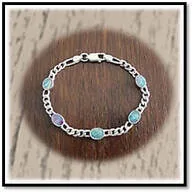 Main page item silver & five oval opal doublet bracelet $500C