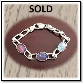 BB00600B-Sterling Silver Opal Bracelet. $600.00