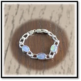 BB00680A-Sterling Silver Opal Bracelet. $680.00