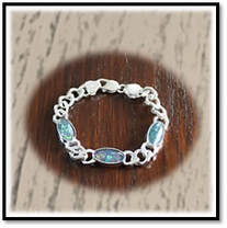 Main page item thick silver & 3 x oval opal triplet bracelet $800A