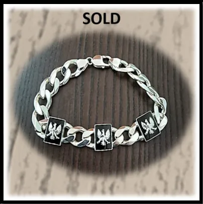 BB01200C-Sterling Silver Onyx Bracelet. $1200.00