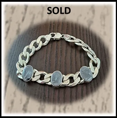 BB01200B-Sterling Silver Haematite Bracelet. $1200.00