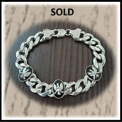 BB01200A-Sterling Silver Onyx Bracelet. $1200.00