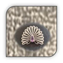 Main page item fine silver & amethyst peacock brooch $150A