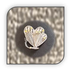 Main page item fine silver & 7 cabochon peridot butterfly brooch $200A