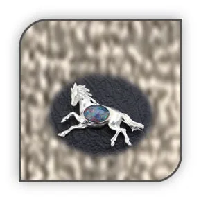 BR00300A-Sterling Silver Opal Brooch. $300.00