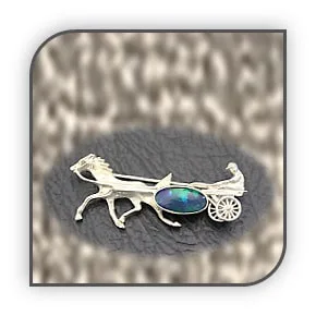 BR00300B-Sterling Silver Opal Brooch. $300.00