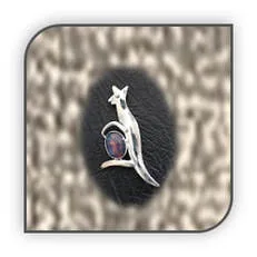 Main page item silver & oval opal triplet kangaroo brooch $400B
