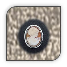 Main page item silver & oval Carnelian female bust cameo brooch/pendant $400C