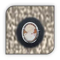 Main page item silver & oval Carnelian female bust cameo brooch/pendant $400C