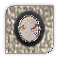 Main page item twisted wire edge silver & oval carnelian shell cameo pendant brooch $500A