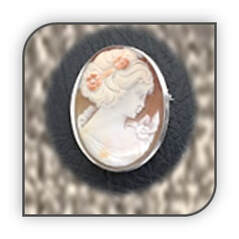 Main page item silver & Carnelian Lady cameo brooch/pendant $800C