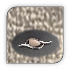 Main page item curved silver & free-form solid drop opal brooch $1300A