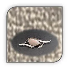 Main page item curved silver & free-form solid drop opal brooch $1300A