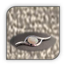 Main page item curved silver & oval reddish solid opal brooch $1400A