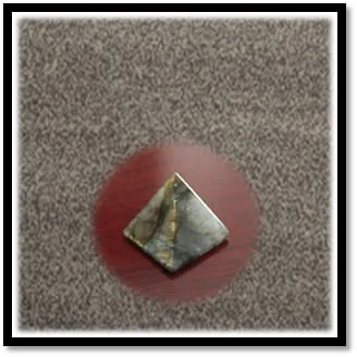 CF00100C-Carved 56gm Labradorite Pyramid. $100.00