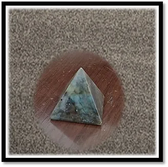 CF00150B-Carved 110gm Labradorite Pyramid. $150.00
