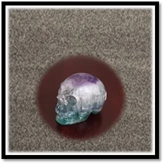 CF00190A-Carved 101gm Fluorite Skull. $190.00