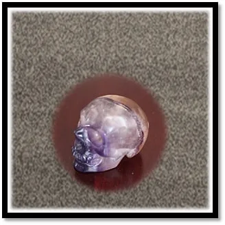 CF00200A-Carved 118gm Fluorite Skull. $200.00