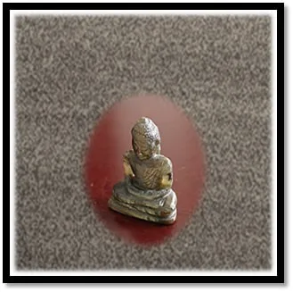 CF00200B-Carved 73gm Labradorite Thai Buddha. $200.00