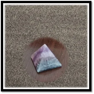 CF00200C-Carved 130gm Fluorite Pyramid. $200.00