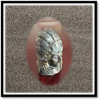 CF00350A-Carved 264gm Labradorite Native American Indian Bust. $350.00