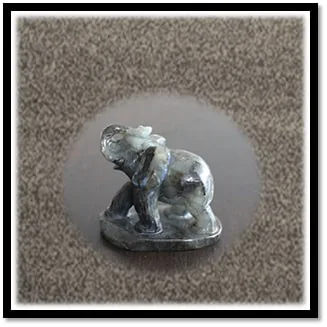 CF00350B-Carved 210gm Labradorite Elephant. $350.00