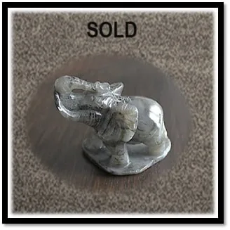 SOLD-CF00400A-Carved 318gm Labradorite Elephant. $400.00 SOLD
