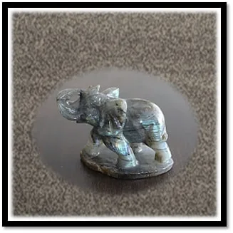CF00450B-Carved 298gm Labradorite Elephant. $450.00