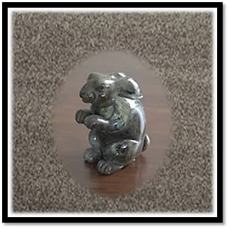 CF00700A-Carved 720gm Labradorite Rabbit. $700.00
