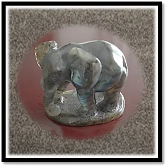 CF00800B-Carved 837gm Labradorite Elephant. $800.00