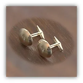 CL00250A-Gold-Plated Sterling Silver Button Cufflinks. $250.00