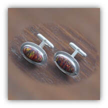 Main page item silver & synthetic opal cufflinks $300D