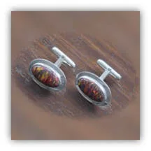 Main page item silver & synthetic opal cufflinks $300D